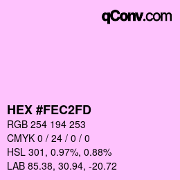 カラーコード: HEX #FEC2FD | qconv.com