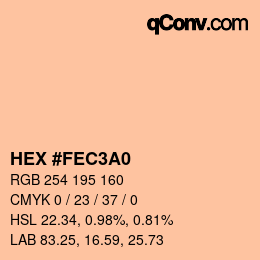 カラーコード: HEX #FEC3A0 | qconv.com