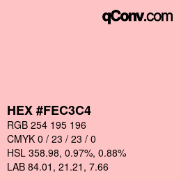 Color code: HEX #FEC3C4 | qconv.com