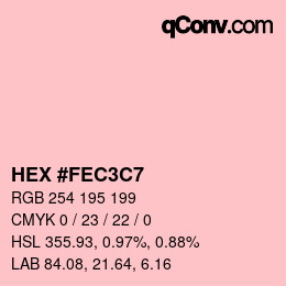 颜色代码: HEX #FEC3C7 | qconv.com