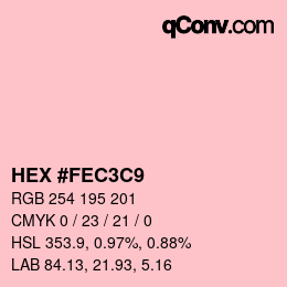 Color code: HEX #FEC3C9 | qconv.com
