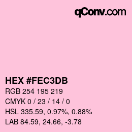 颜色代码: HEX #FEC3DB | qconv.com