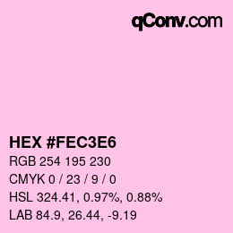 颜色代码: HEX #FEC3E6 | qconv.com