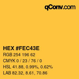 Color code: HEX #FEC43E | qconv.com