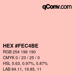 颜色代码: HEX #FEC4BE | qconv.com