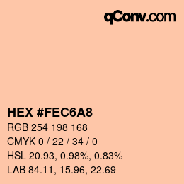 カラーコード: HEX #FEC6A8 | qconv.com