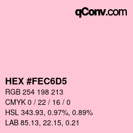 カラーコード: HEX #FEC6D5 | qconv.com