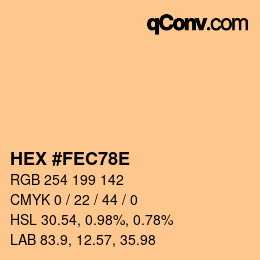 カラーコード: HEX #FEC78E | qconv.com