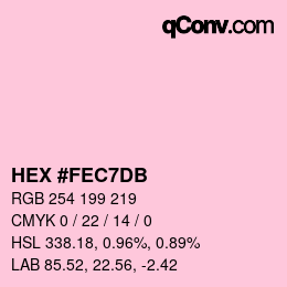 カラーコード: HEX #FEC7DB | qconv.com