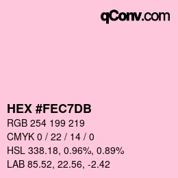 Farbcode: HEX #FEC7DB | qconv.com