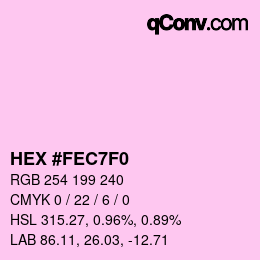 Color code: HEX #FEC7F0 | qconv.com