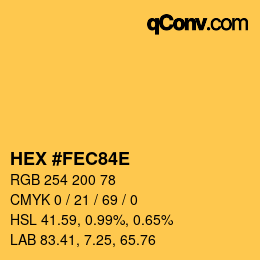 カラーコード: HEX #FEC84E | qconv.com