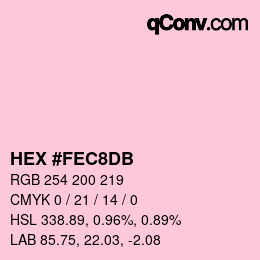 颜色代码: HEX #FEC8DB | qconv.com