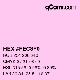 カラーコード: HEX #FEC8F0 | qconv.com