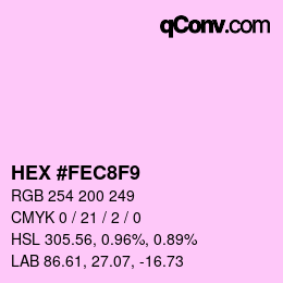 颜色代码: HEX #FEC8F9 | qconv.com