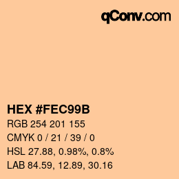 Color code: HEX #FEC99B | qconv.com