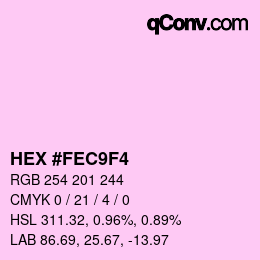 Color code: HEX #FEC9F4 | qconv.com