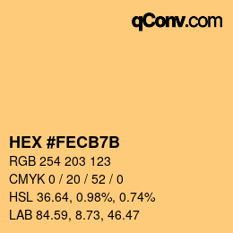 カラーコード: HEX #FECB7B | qconv.com