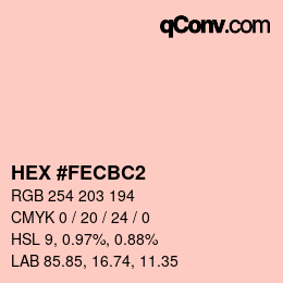 カラーコード: HEX #FECBC2 | qconv.com