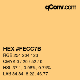 Color code: HEX #FECC7B | qconv.com