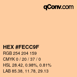 Color code: HEX #FECC9F | qconv.com