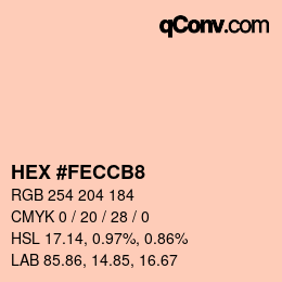 カラーコード: HEX #FECCB8 | qconv.com