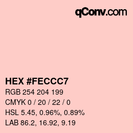 Color code: HEX #FECCC7 | qconv.com