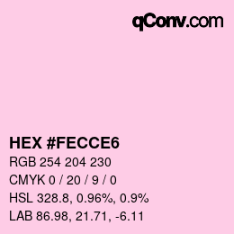 Color code: HEX #FECCE6 | qconv.com