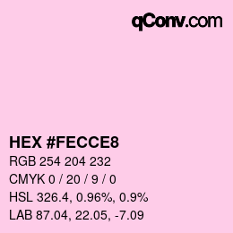カラーコード: HEX #FECCE8 | qconv.com