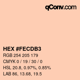 カラーコード: HEX #FECDB3 | qconv.com