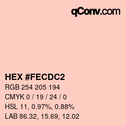 カラーコード: HEX #FECDC2 | qconv.com