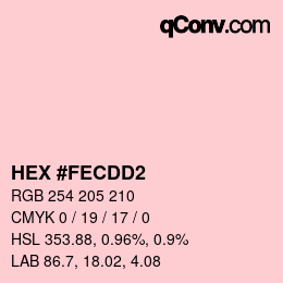 颜色代码: HEX #FECDD2 | qconv.com