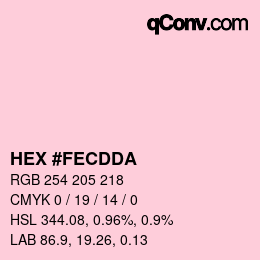 カラーコード: HEX #FECDDA | qconv.com