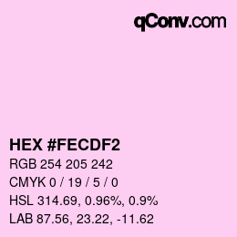 颜色代码: HEX #FECDF2 | qconv.com