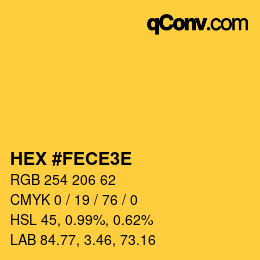 Código de color: HEX #FECE3E | qconv.com
