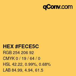 カラーコード: HEX #FECE5C | qconv.com