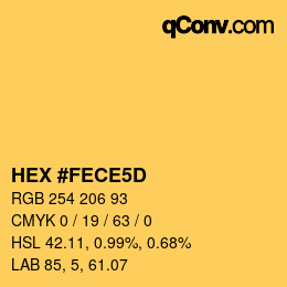颜色代码: HEX #FECE5D | qconv.com