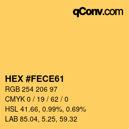 Color code: HEX #FECE61 | qconv.com