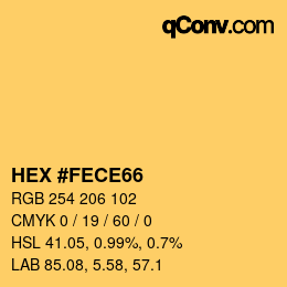 Color code: HEX #FECE66 | qconv.com