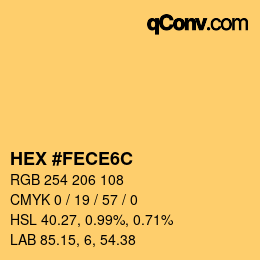 カラーコード: HEX #FECE6C | qconv.com
