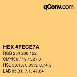カラーコード: HEX #FECE7A | qconv.com