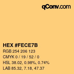 カラーコード: HEX #FECE7B | qconv.com