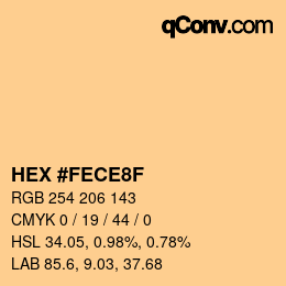 カラーコード: HEX #FECE8F | qconv.com