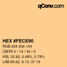 カラーコード: HEX #FECE90 | qconv.com