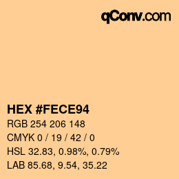 Color code: HEX #FECE94 | qconv.com