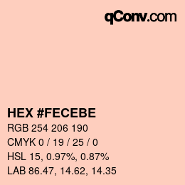 カラーコード: HEX #FECEBE | qconv.com