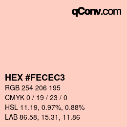 颜色代码: HEX #FECEC3 | qconv.com
