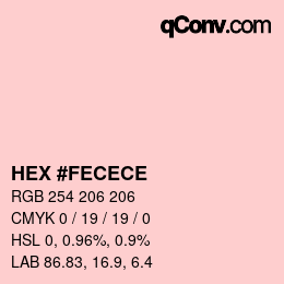 Color code: HEX #FECECE | qconv.com