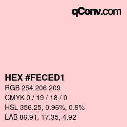 カラーコード: HEX #FECED1 | qconv.com