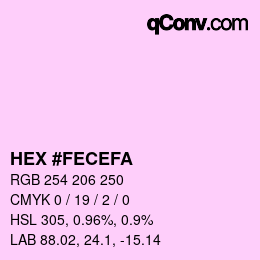 Color code: HEX #FECEFA | qconv.com